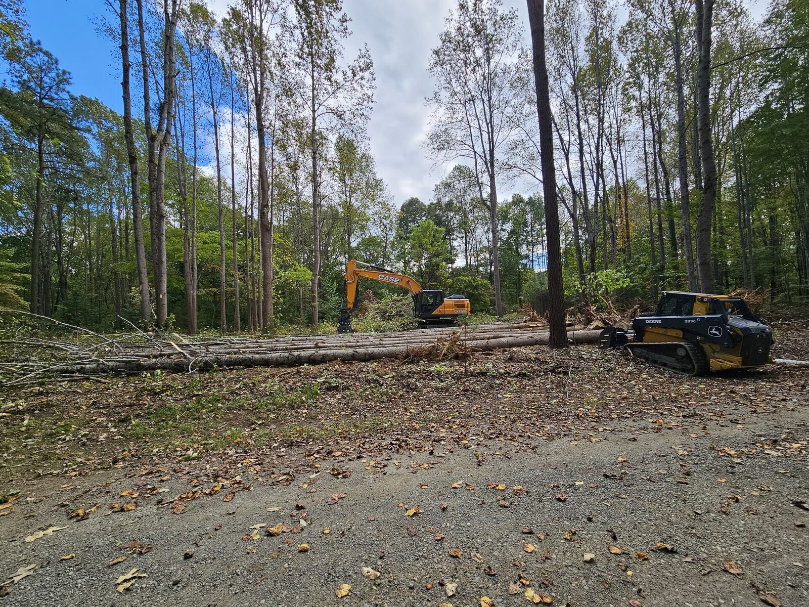 Case excavator on a Virginia excavation project