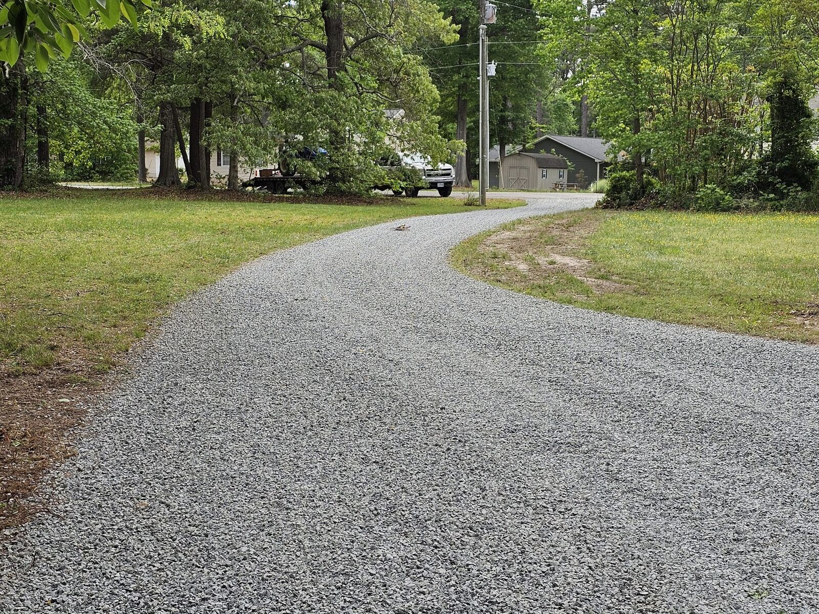 Finished garage pad site preparation in the Northern Neck of Virginia